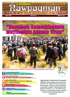 Periódico bilingüe “Conosur Ñawpaqman” Nº 159: “Bases kamachisqanta mayllapipis kasuna tiyan”