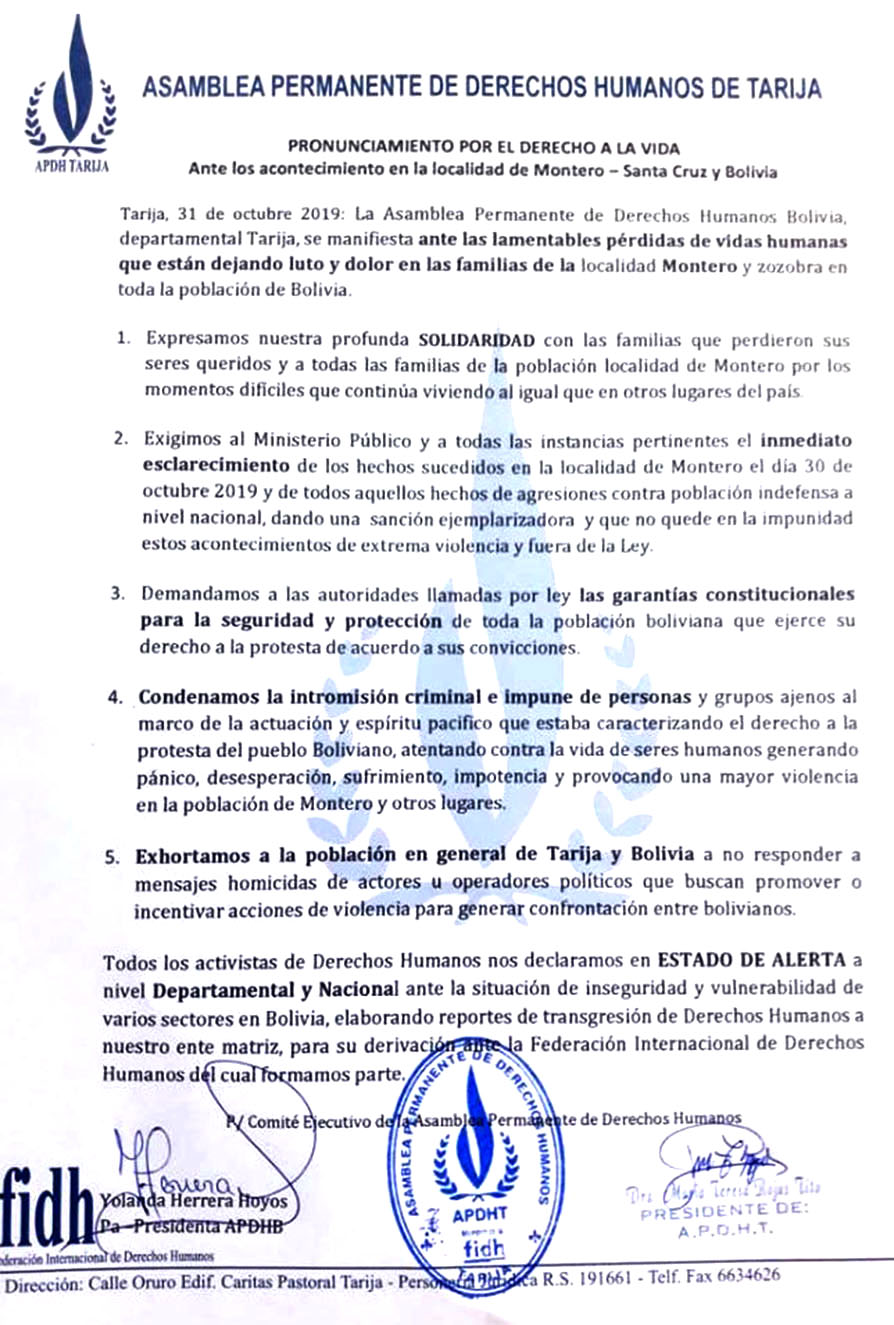 3 Pronunciamiento DDHH Tarija
