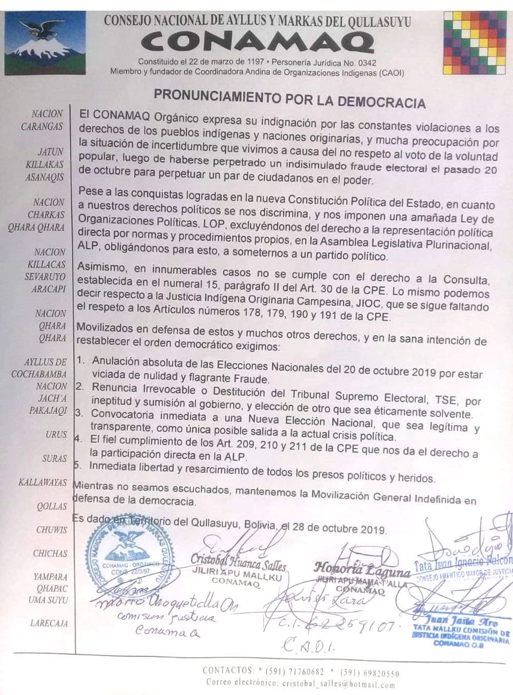 5 PronunciamientoCONAMAQ Orgánico