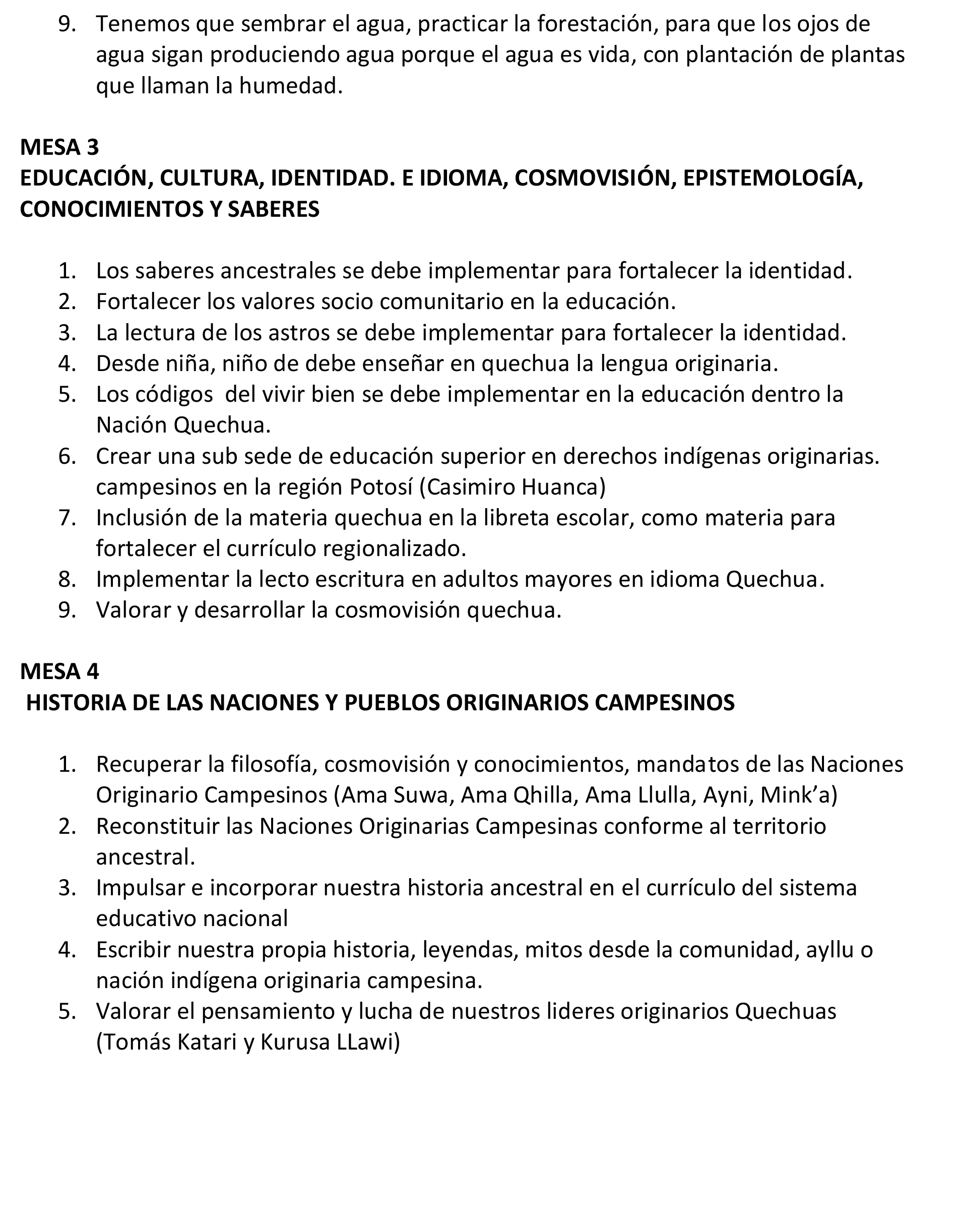 CONCLUSIONES 4TO. ENCUENTRO QUECHUAS 2