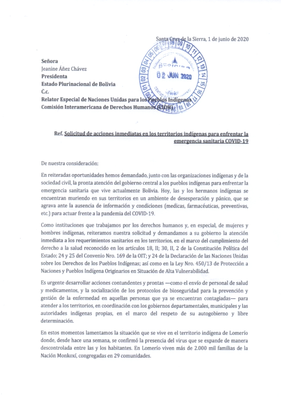carta a Presidenta 1