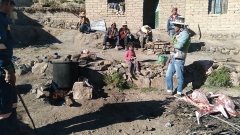 "Granizo Jark’achi" ritual para evitar que las granizadas afecten la producción en las comunidades.