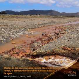 El color de la contaminación en las fuentes de agua del río Poopó.