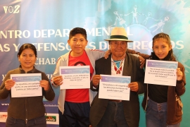Defensoras y defensores de Cochabamba: Es necesario articularse para seguir avanzando en la promoción y defensa de Derechos Humanos