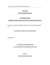Ley Integral para Garantizar a las Mujeres una Vida Libre de Violencia