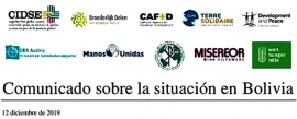 COMUNICADO de las Agencias de Cooperación: Velamos por los Derechos Humanos y Derechos de la Naturaleza