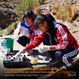 Estudiantes de Totoral  conforman una brigada de monitores para evaluar la calidad de sus fuentes de agua